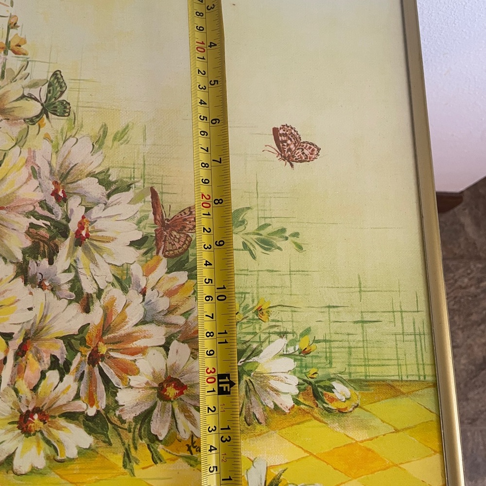 VTG Lavada Floral basket and butterfly tv tray. 24”x223”x13” retrodecor cottage - Picture 11 of 13